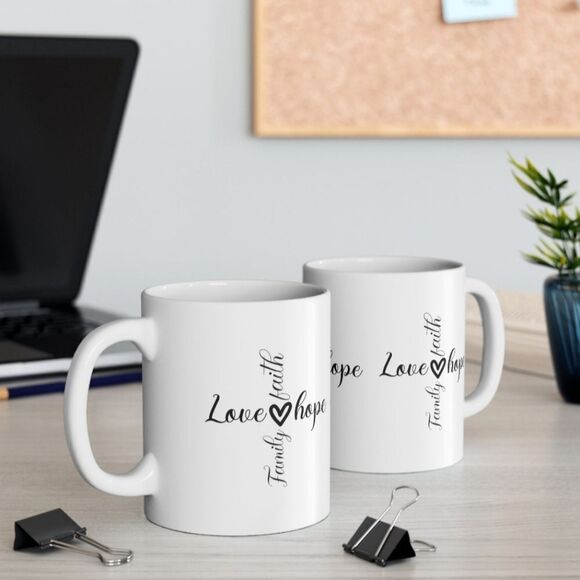 Love and Hope Coffee Cup inspirational and daily motivation Ceramic Mug 11 Oz - Picture 3 of 9